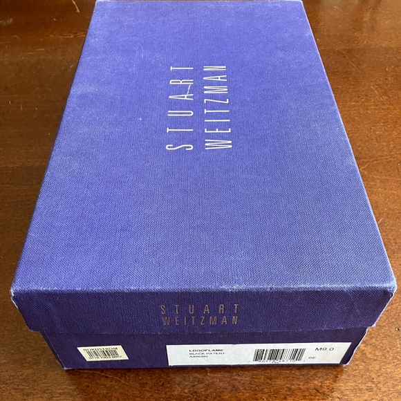 Stuart Weitzman Logoflame Black Patent Peep-toe Heels Sz 9M - Picture 2 of 8